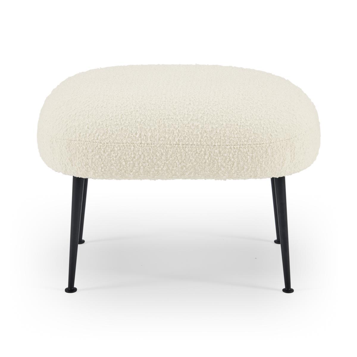 Bonnie Footstool, Whitewash Boucle – image 2