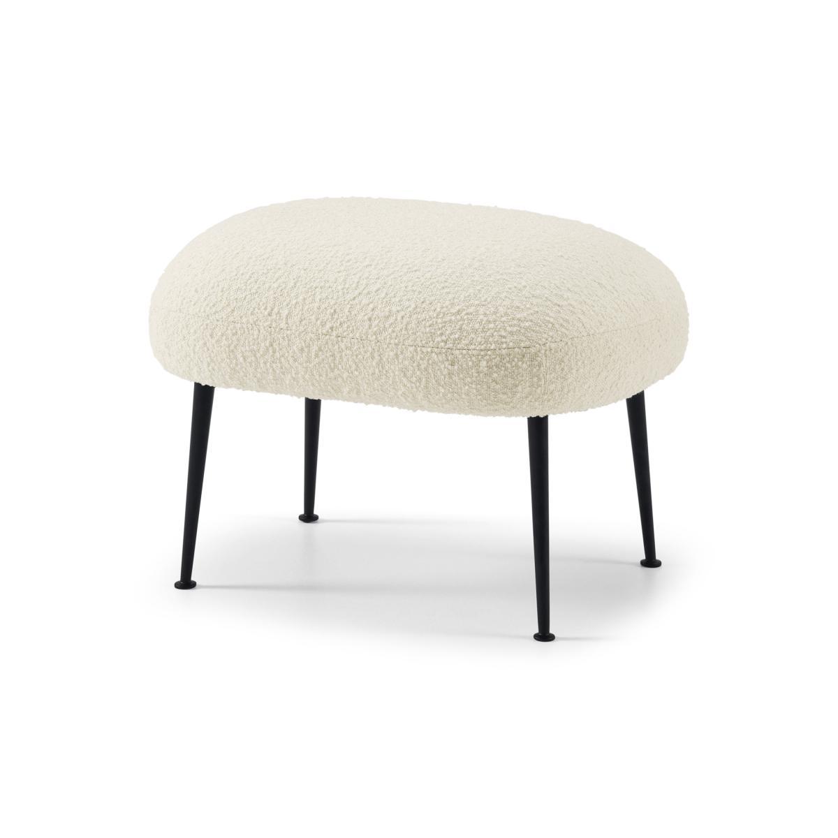 Bonnie Footstool, Whitewash Boucle – image 3
