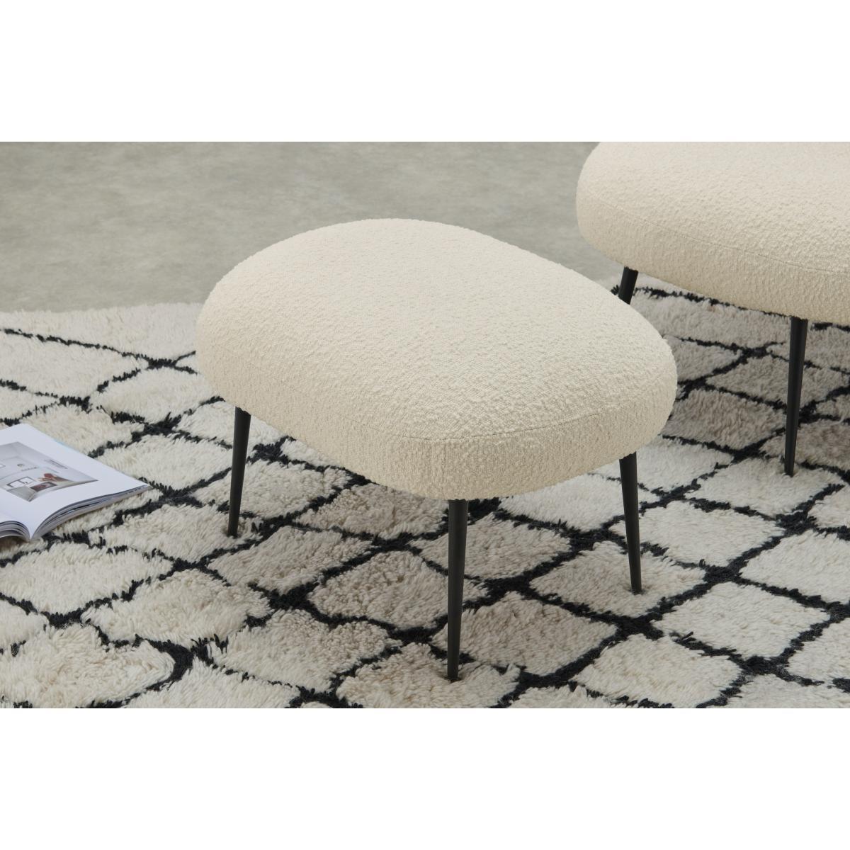 Bonnie Footstool, Whitewash Boucle – image 5
