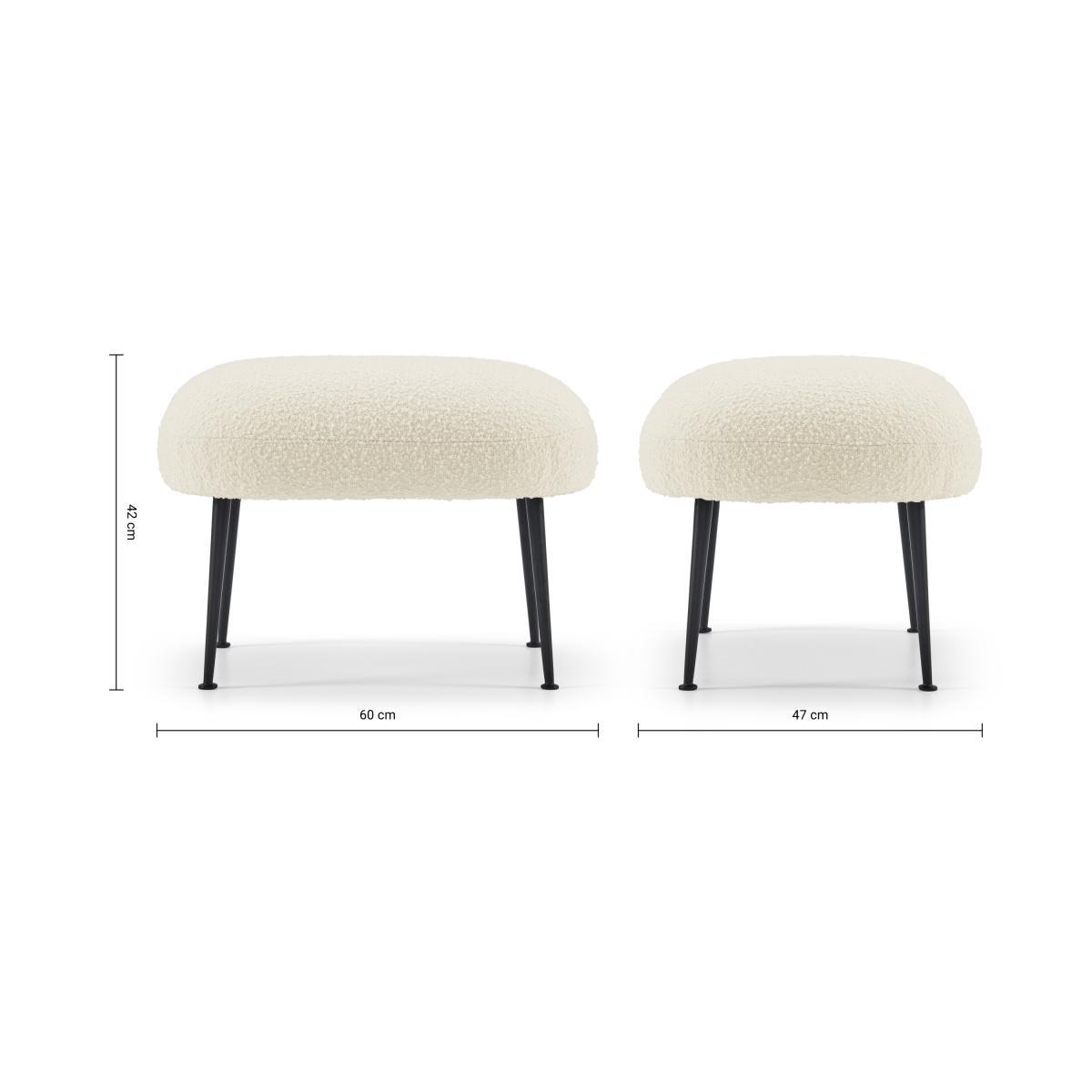 Bonnie Footstool, Whitewash Boucle – image 8
