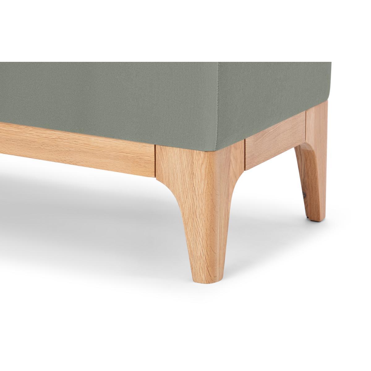 Roscoe Ottoman Storage Bench, Sage Green Velvet with Oak Legs – image 9