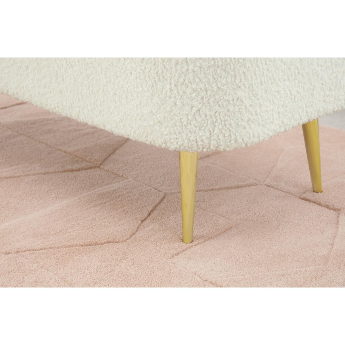Abel Ottoman Storage Bench, Natural Faux Sheepskin & Brass – image 5