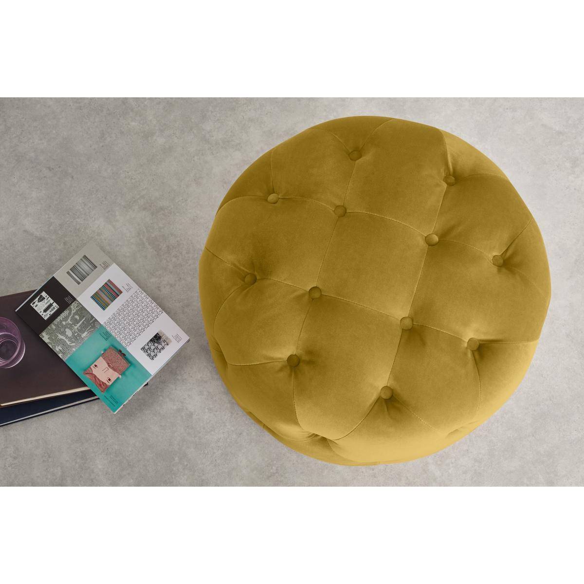 Hampton Small Round Pouffe, Antique Velvet – image 4