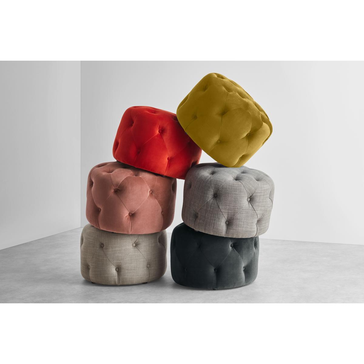 Hampton Small Round Pouffe, Antique Velvet – image 5