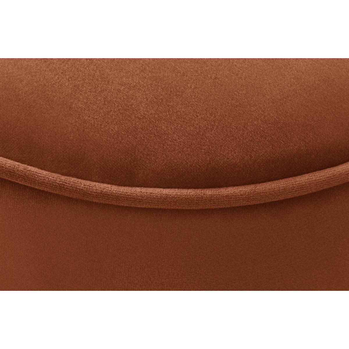 Hetherington Large Brass Base Pouffe, Nutmeg Orange Velvet – image 8