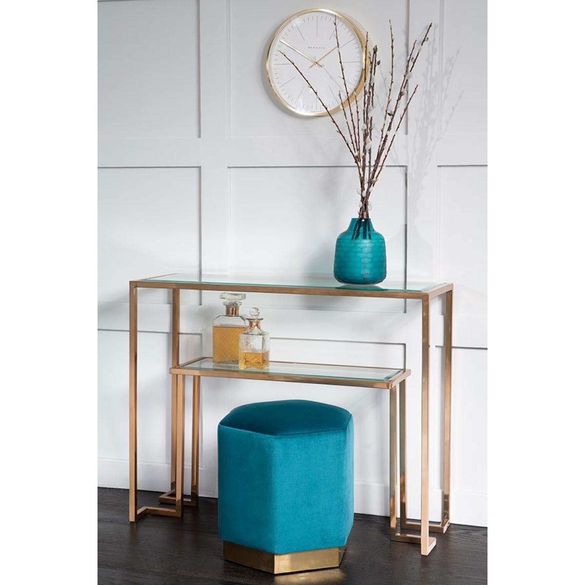 Senio Hexagonal stool Teal – image 2