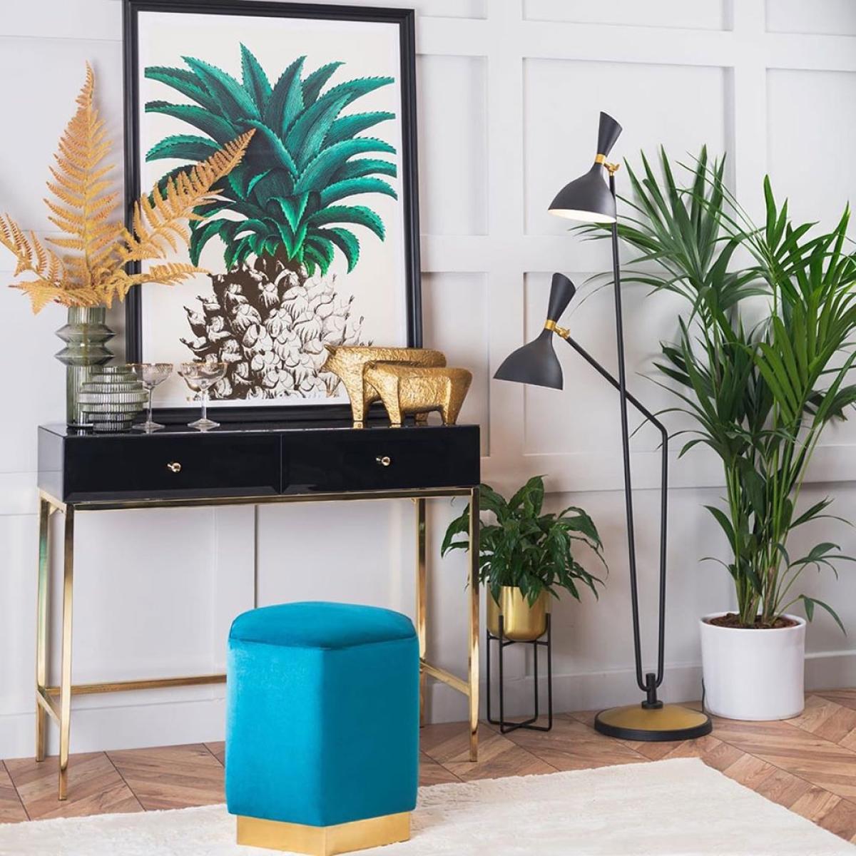 Senio Hexagonal stool Teal – image 3