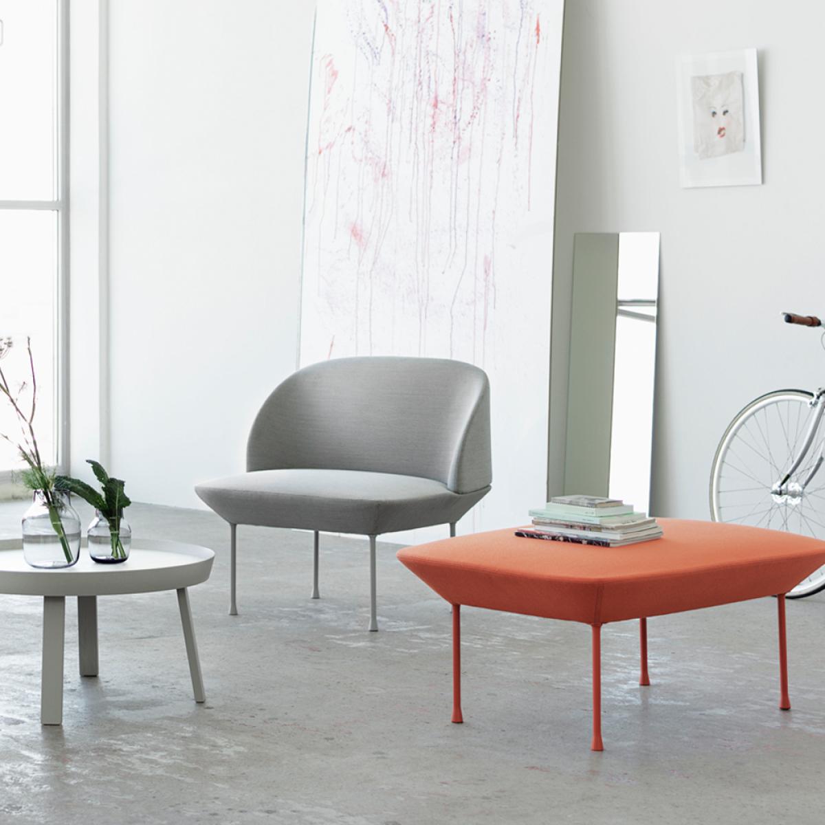 Muuto Oslo pouf Steelcut 550-tangerine – image 2