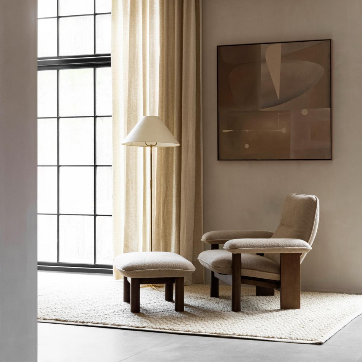Audo Copenhagen Brasilia footstool Moss 011 grey-dark stained oak – image 5