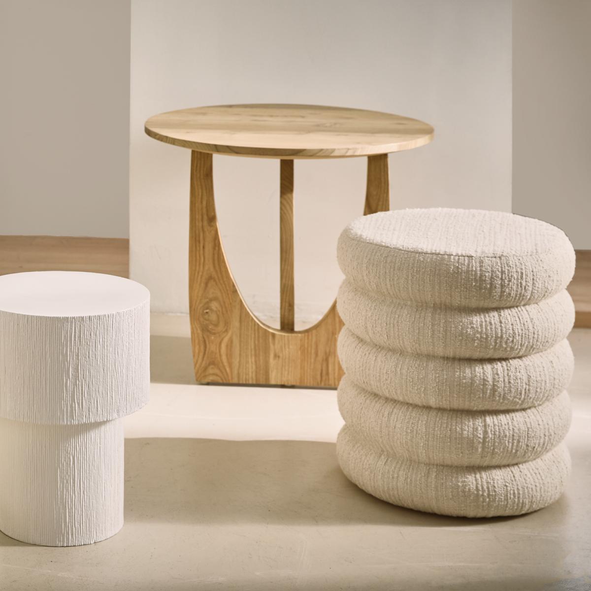 URBAN NATURE CULTURE Andria pouf Ø39 cm Off white – image 2