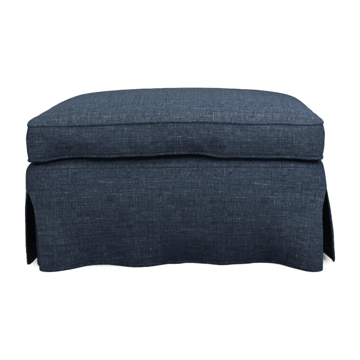 Linen Loose Cover for Fanshawe Rectangular Footstool - Midnight Blue – image 1