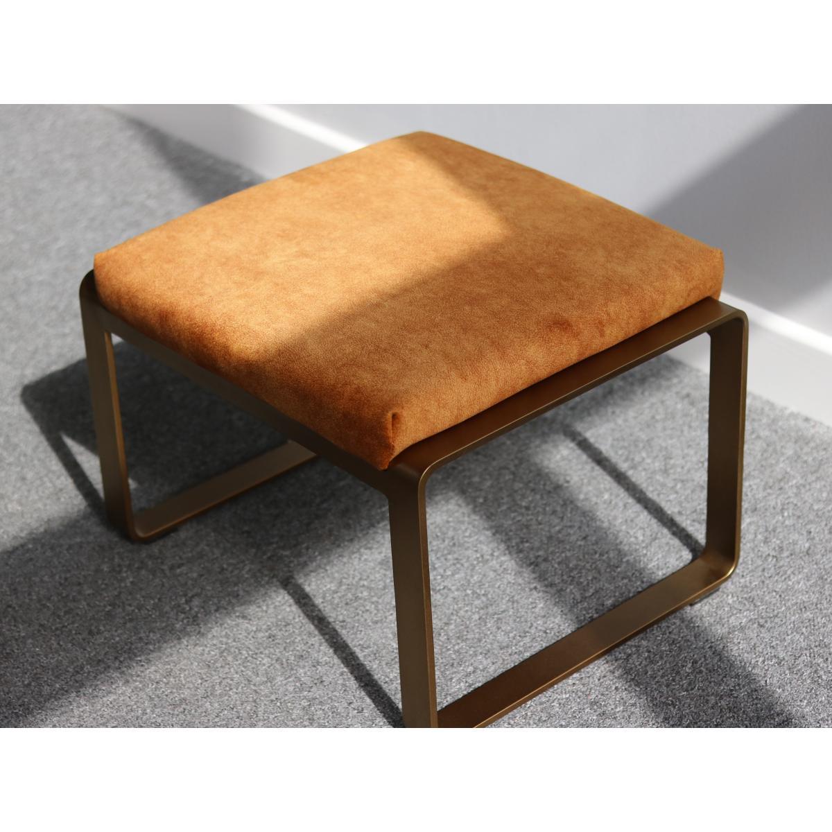 Gallery Direct Fabien Footstool Ochre – image 1