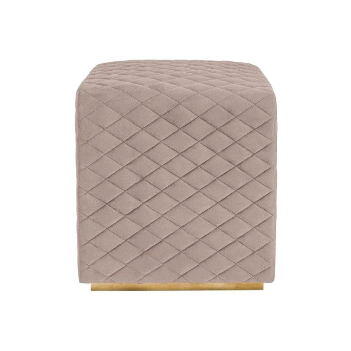 Liang & Eimil Giles Limestone Velvet Footstool – image 1