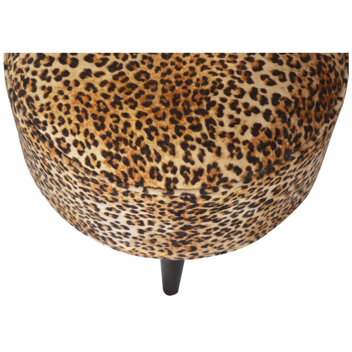 Modern Hand Crafted Leopard Nordic Style Footstool - Brown – image 3