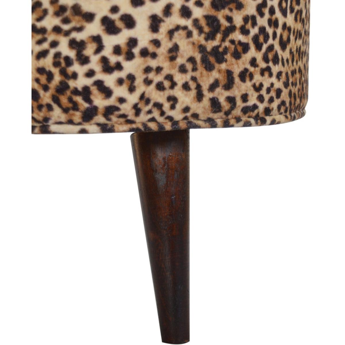 Modern Hand Crafted Leopard Nordic Style Footstool - Brown – image 5