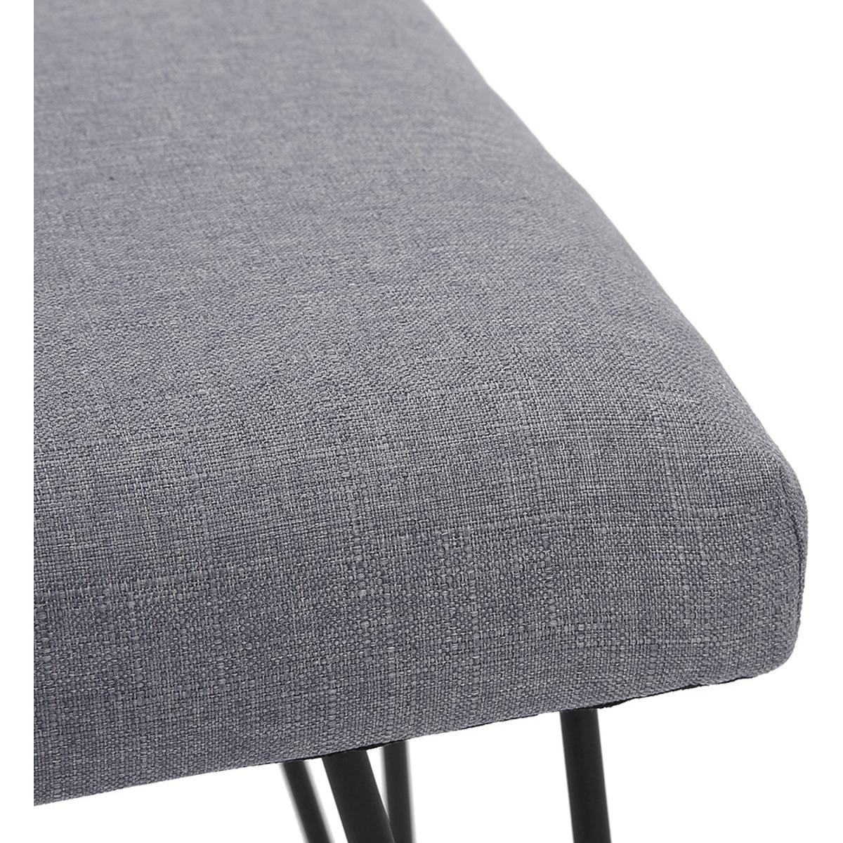 Upholstered Linen Ottoman - Light Grey – image 11