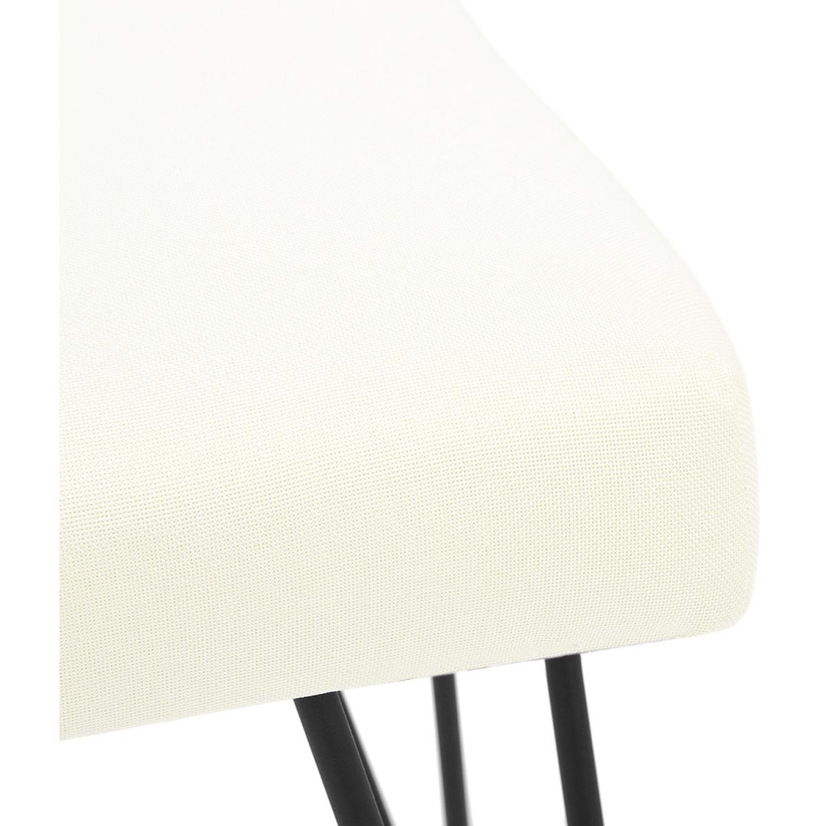 Upholstered Linen Ottoman - Light Grey – image 15