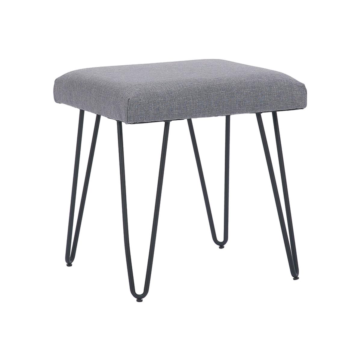 Upholstered Linen Ottoman - Light Grey – image 1