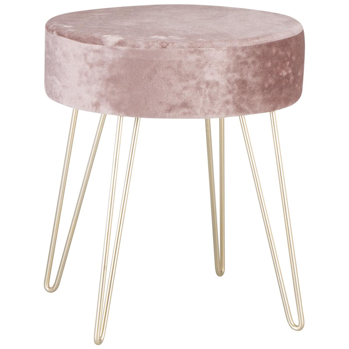 Velvet Stool with Metal Legs - Blush – image 2
