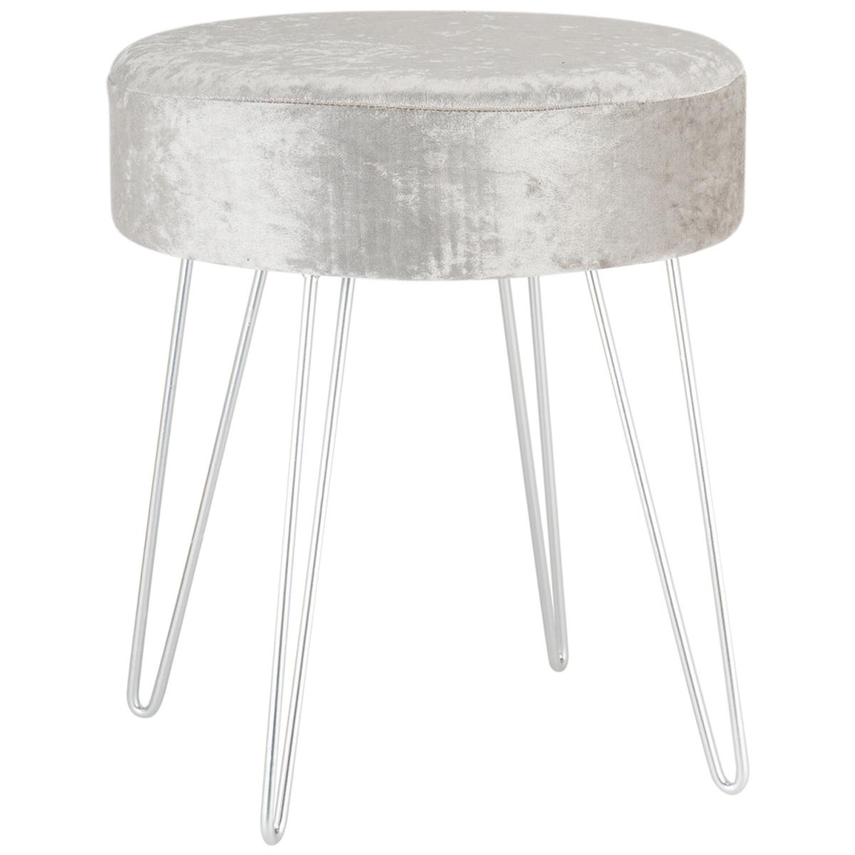Velvet Stool with Metal Legs - Blush – image 3