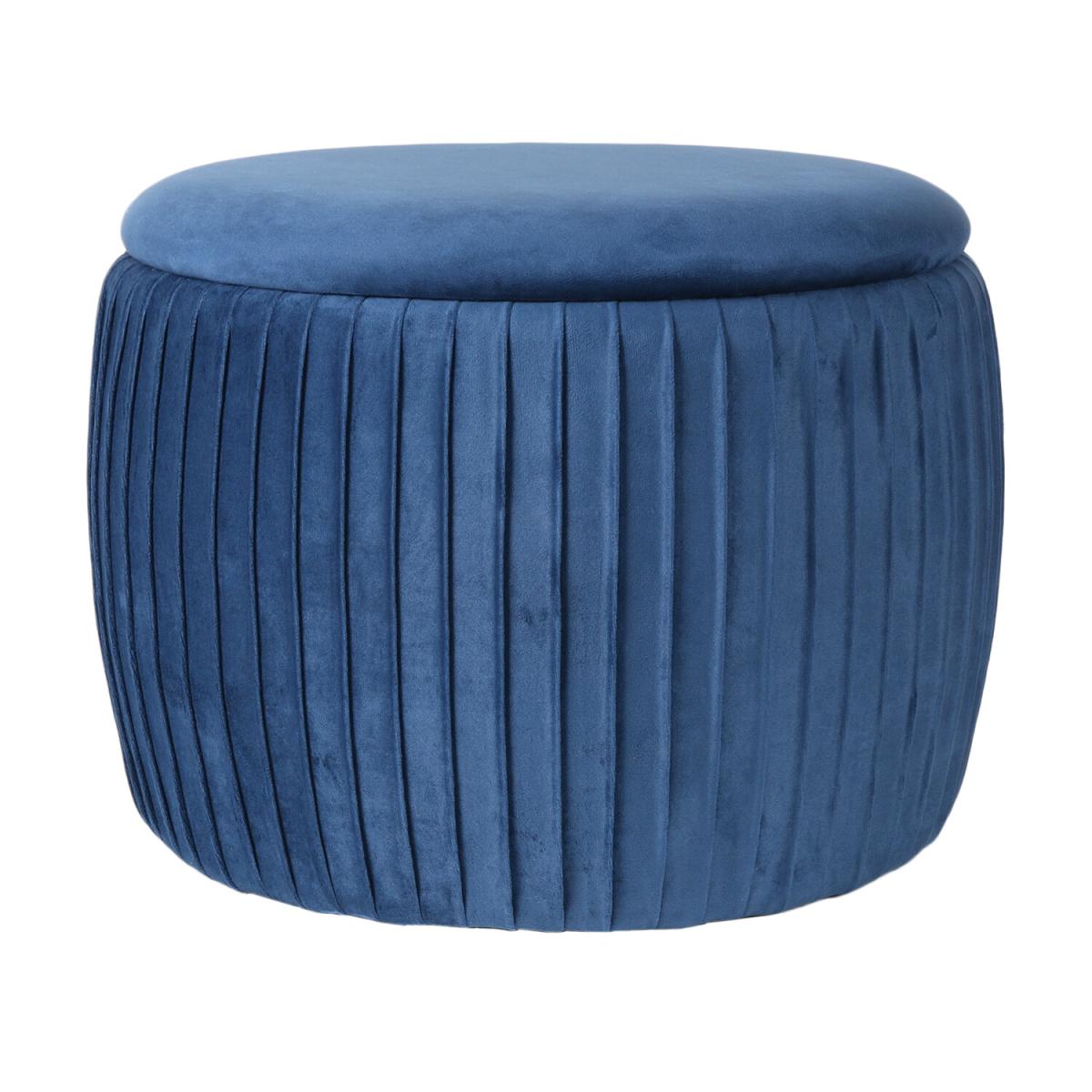 Pleated Eclipse Footstool - Navy – image 2