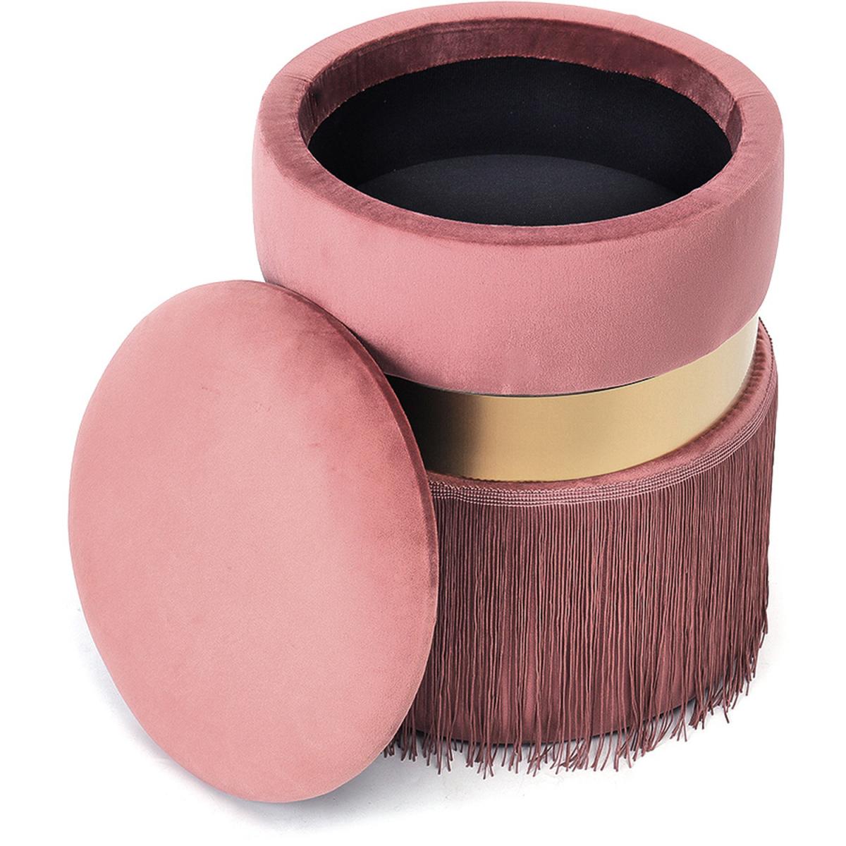 Tassel Storage Ottoman - Pink – image 3