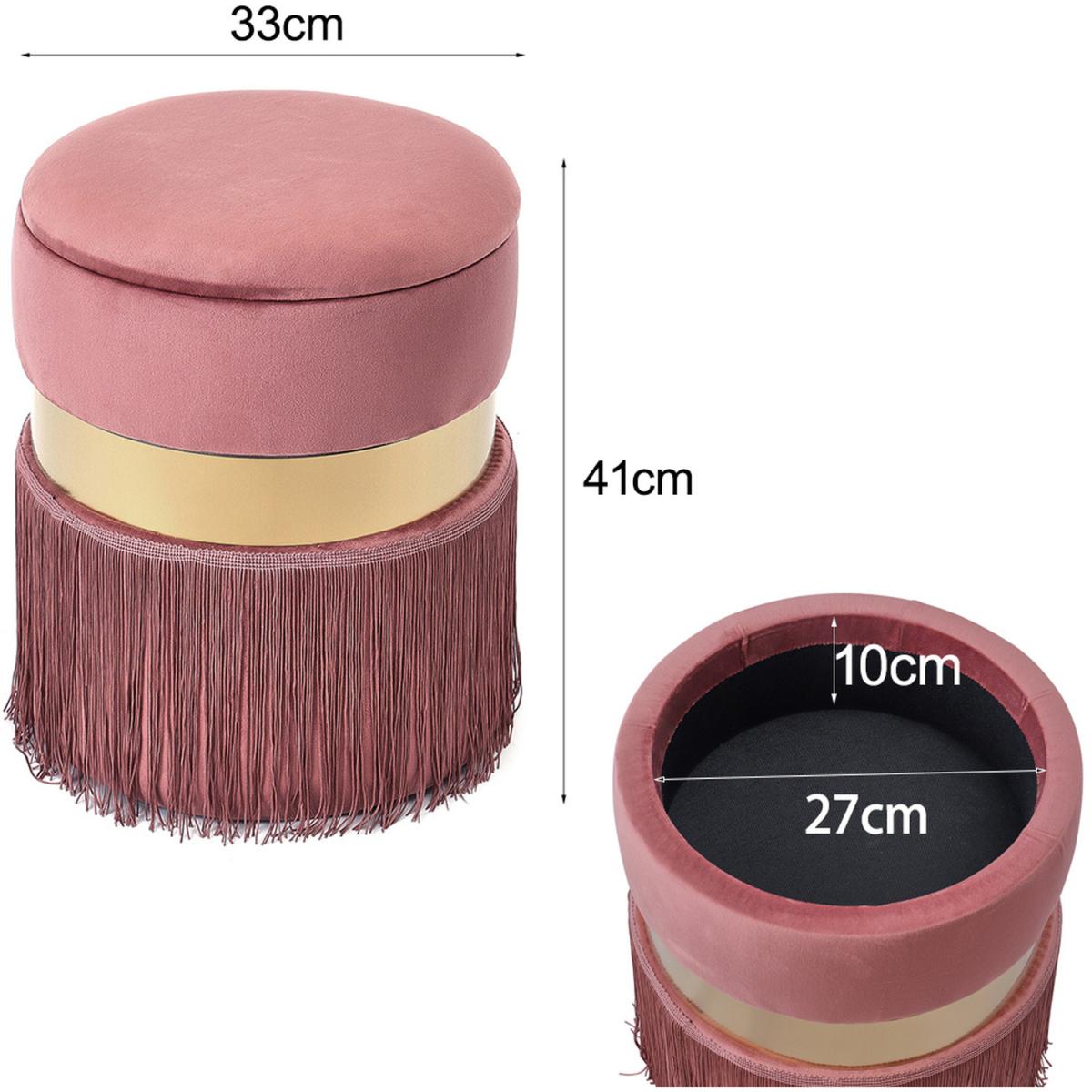Tassel Storage Ottoman - Pink – image 7