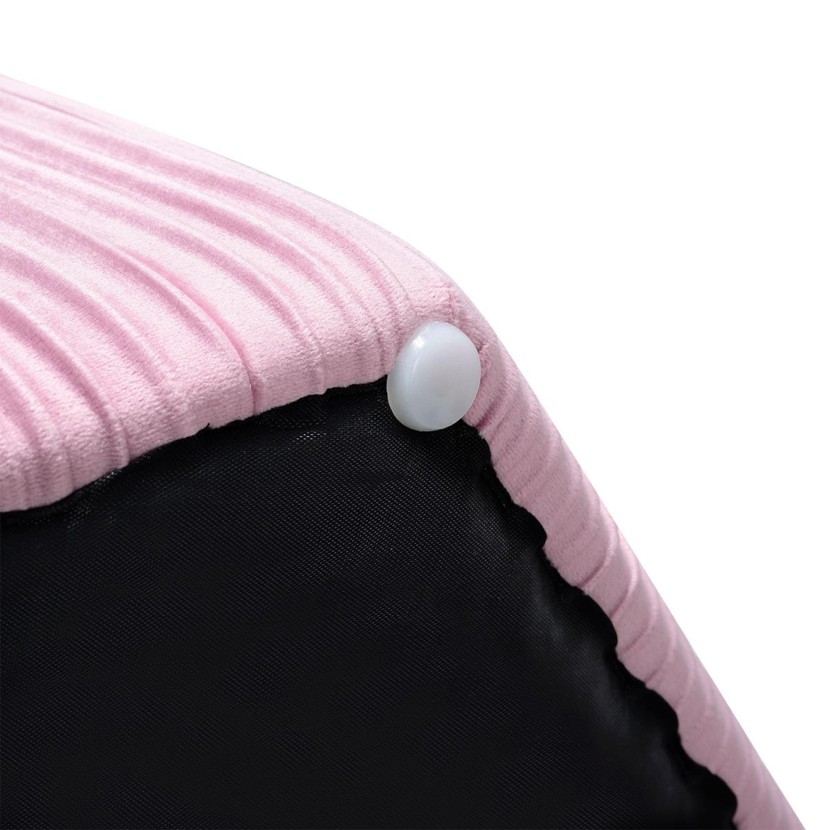 Hexagonal Storage Box Ottoman Bedroom Velvet Dressing Chair Seat Footstool - Grey – image 13