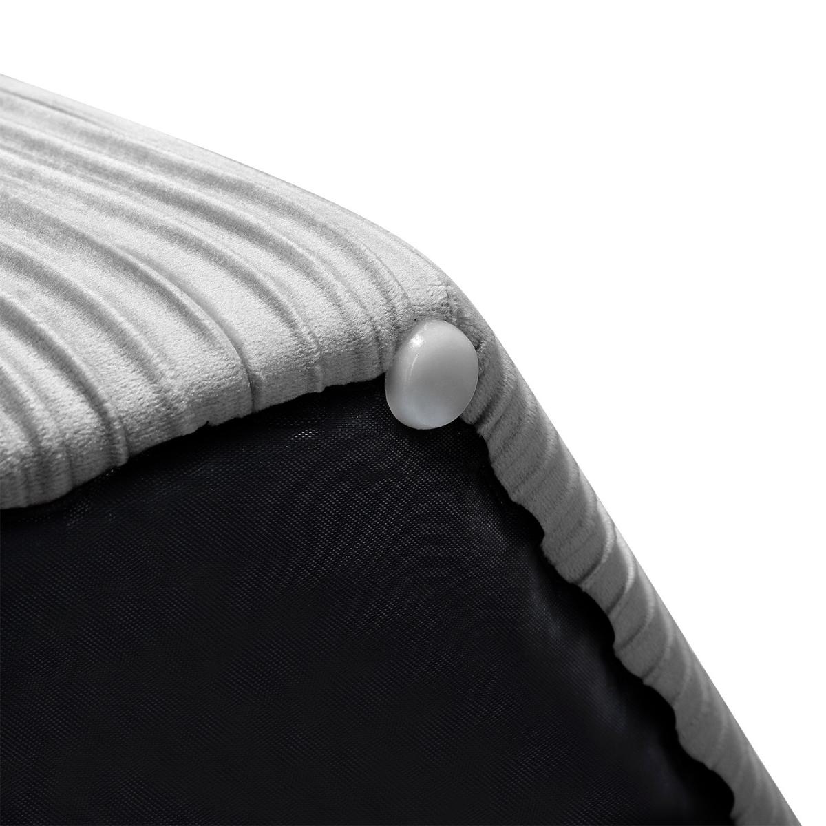 Hexagonal Storage Box Ottoman Bedroom Velvet Dressing Chair Seat Footstool - Grey – image 4