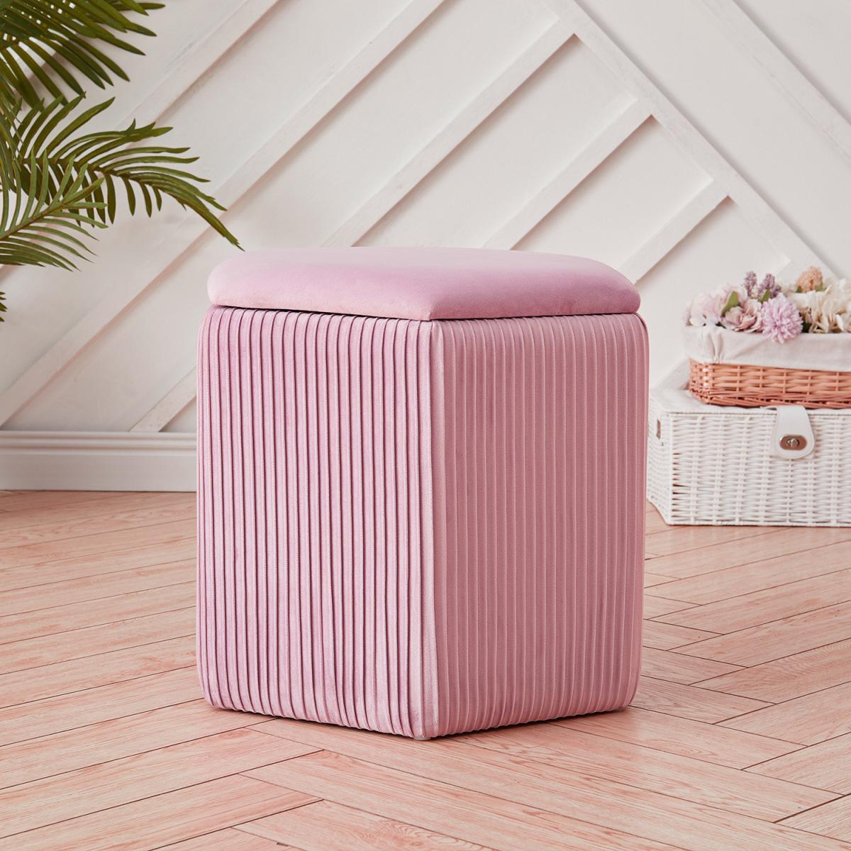 Hexagonal Storage Box Ottoman Bedroom Velvet Dressing Chair Seat Footstool - Grey – image 9
