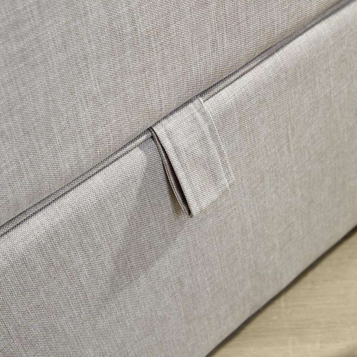 Scott Square Ottoman Storage Footstool - Light Grey - Light Grey – image 2