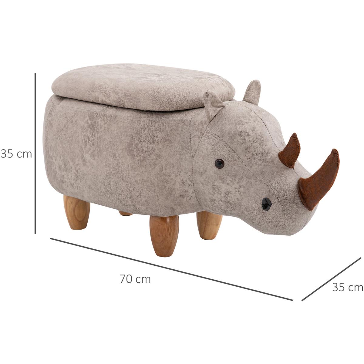Rhino Storage Stool & Footrest with Wooden Frame - Grey – image 3