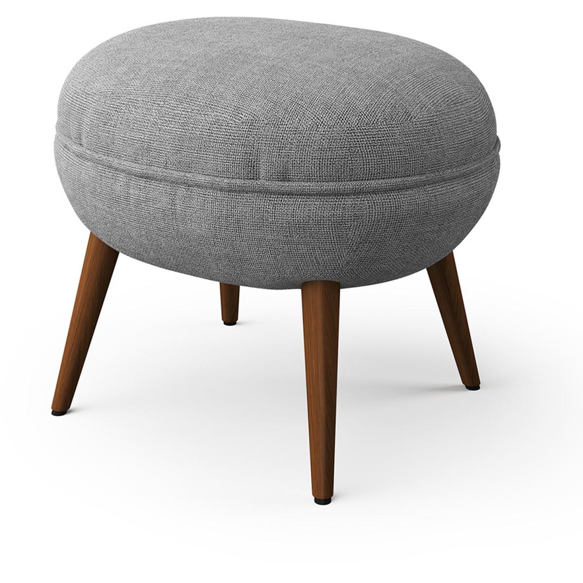 Upholstered Round Linen Fabric Footstool Pouffe Seat Stool Living Room - Grey – image 3