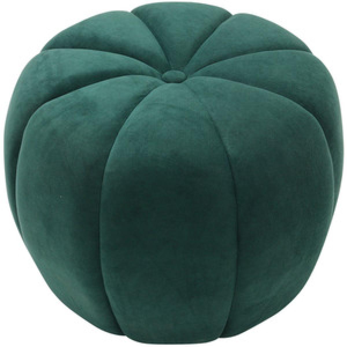 Pumpkin shape Upholstered Footstool - Dark Green / 55cm – image 6