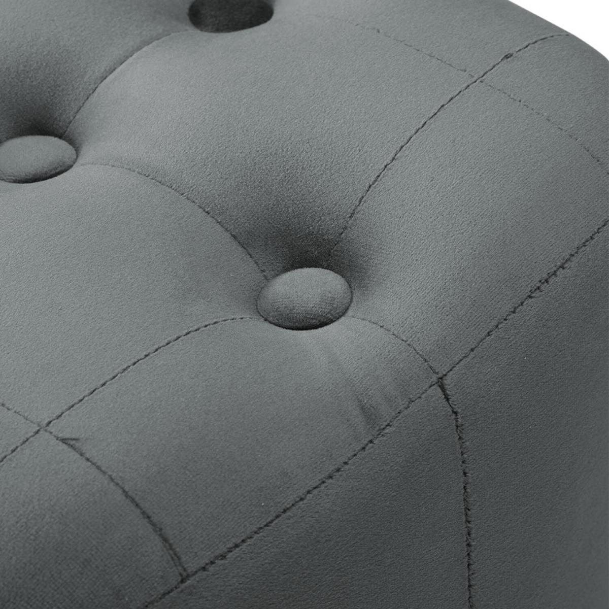 Square Plush Velvet Foot Rest Footstool Ottoman Seat Linving Room Grey - Grey – image 2