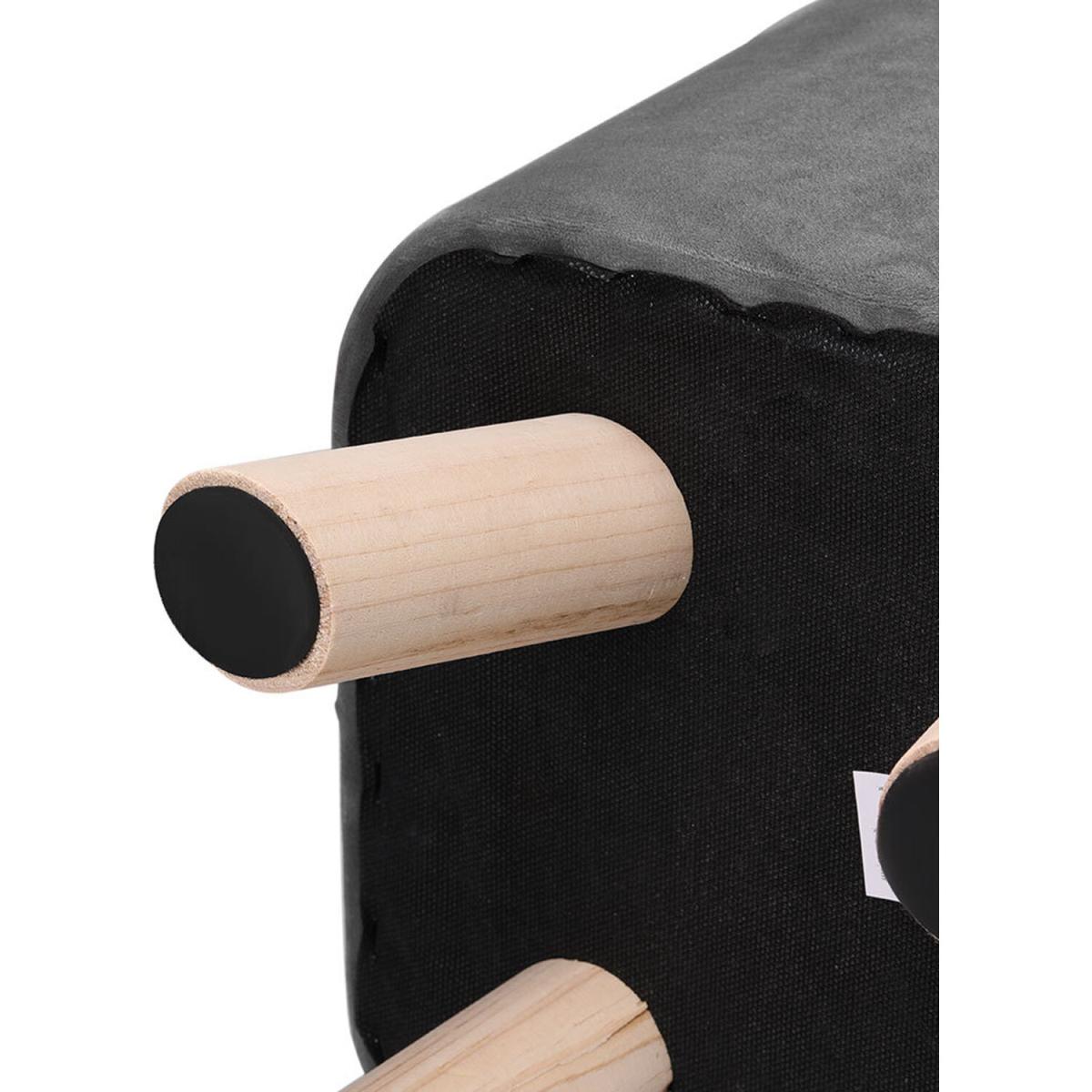 Square Plush Velvet Foot Rest Footstool Ottoman Seat Linving Room Grey - Grey – image 5