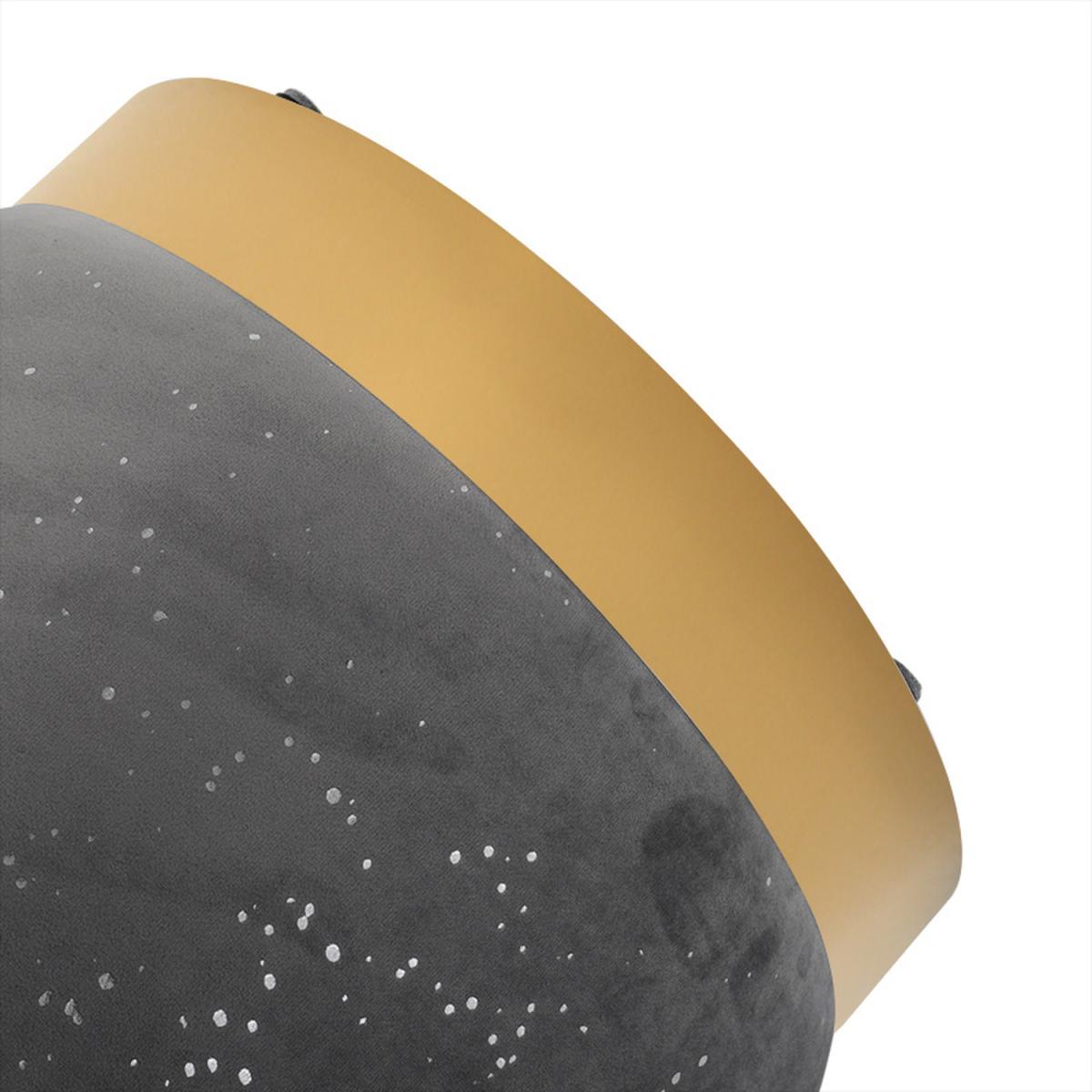 Velvet Accent Round Stool Bedroom Dressing Chair Guest Seat Vanity Footstool - Grey – image 4