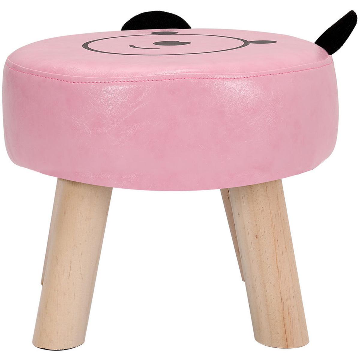 Round Smile Face Ottoman - Pink – image 4