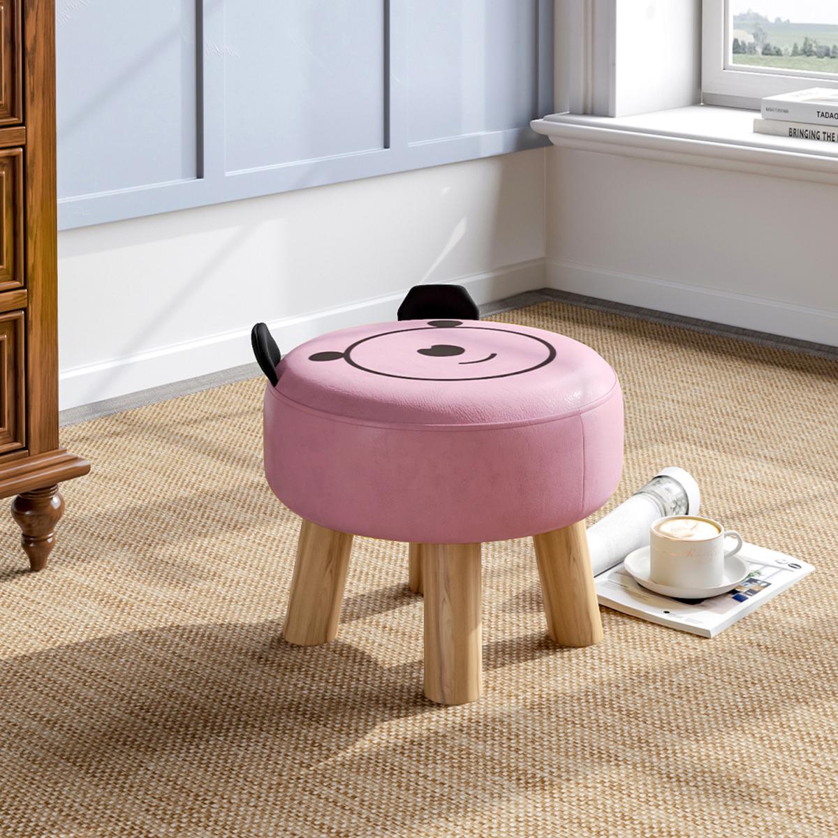 Round Smile Face Ottoman - Pink – image 6