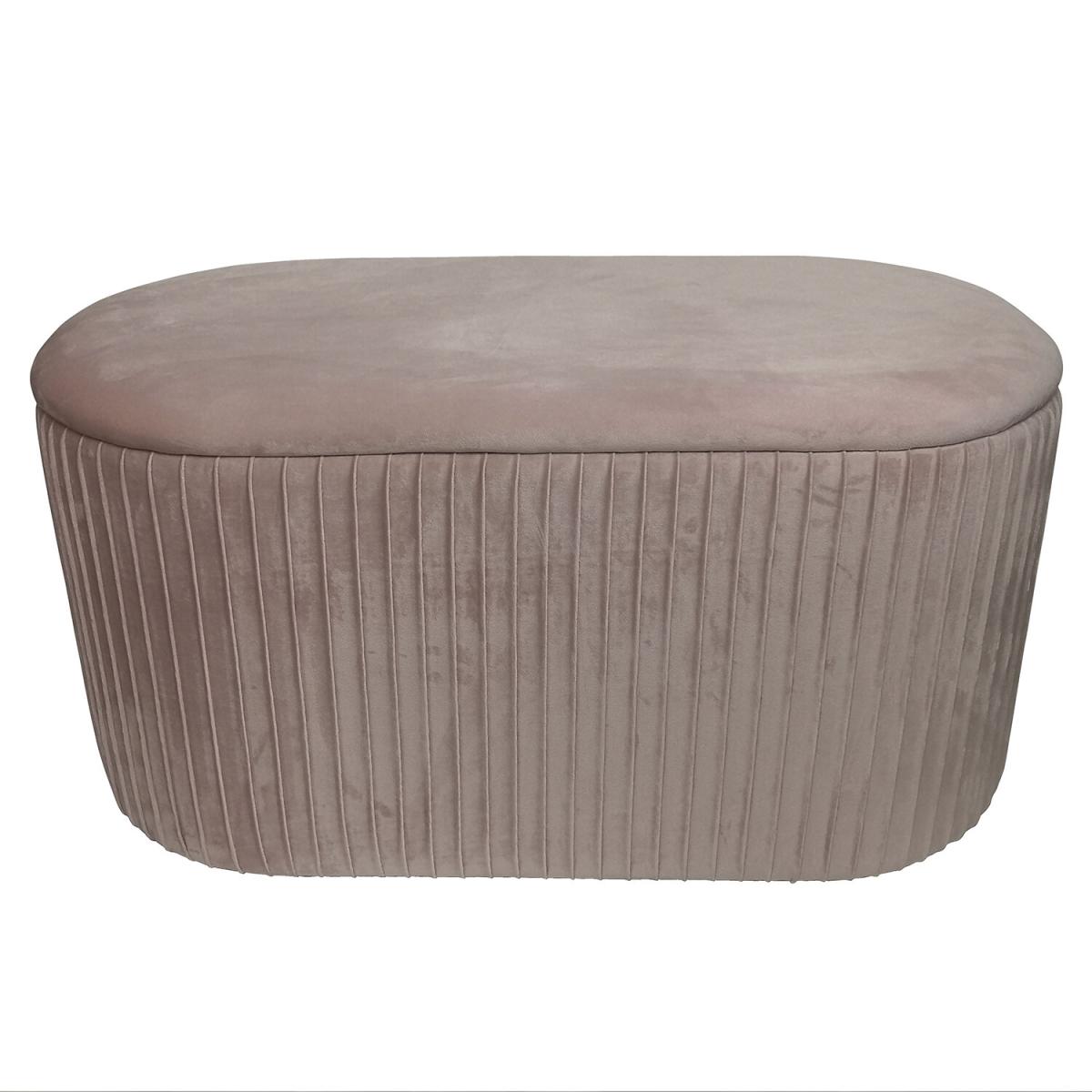 Pleated Oval Ottoman - Blush – image 2