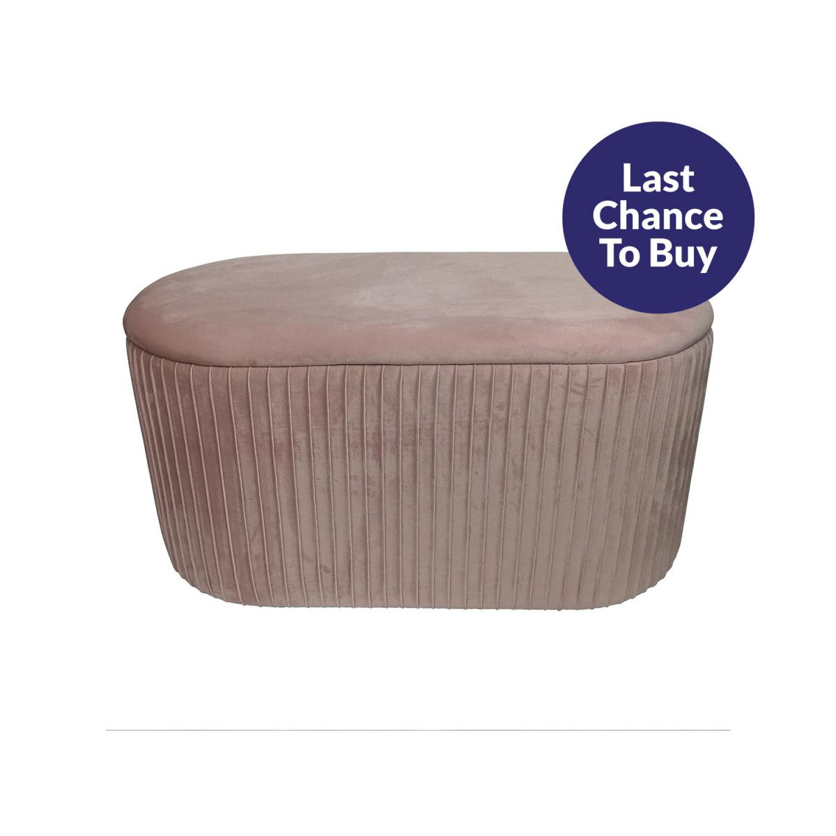 Pleated Oval Ottoman - Blush – image 3