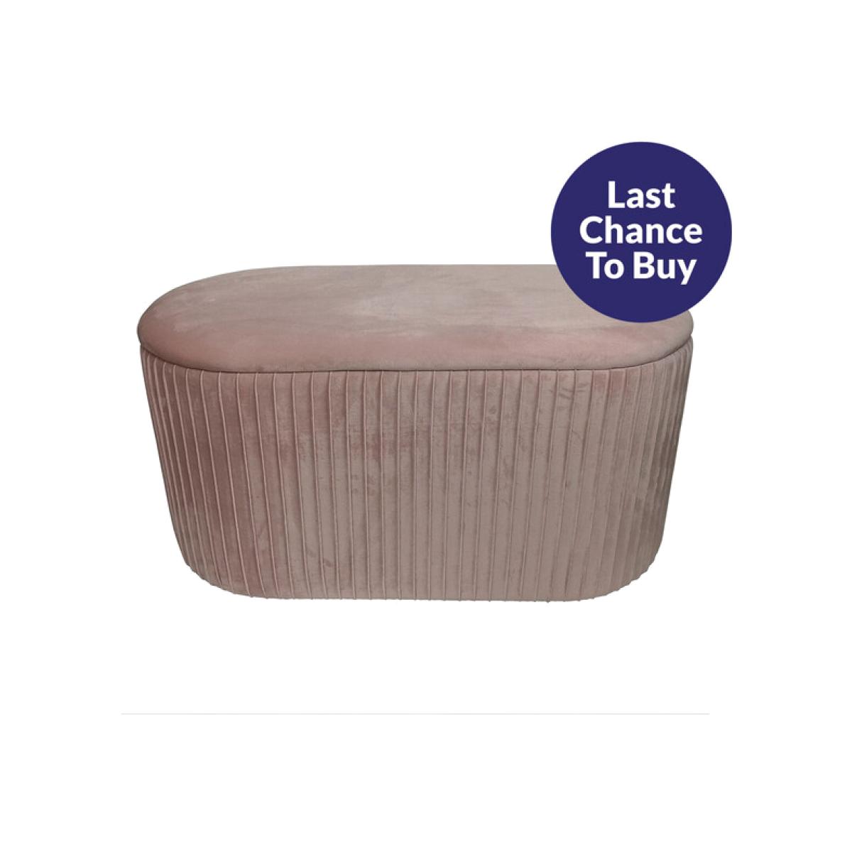 Pleated Oval Ottoman - Blush – image 1