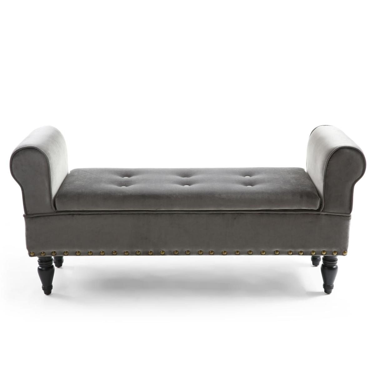 Downtown Storage Brushed Velvet Grey Ottoman - Grey – image 4
