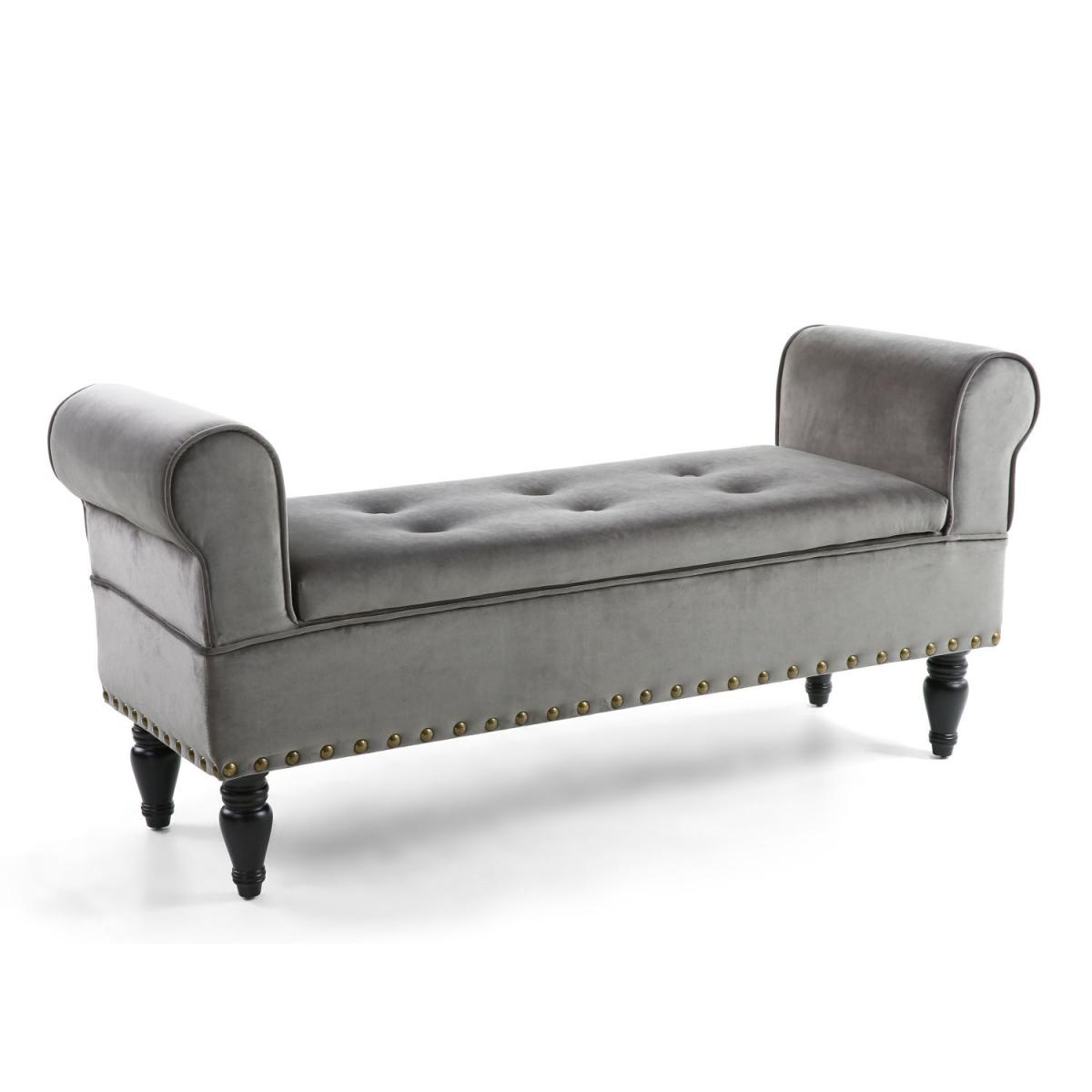 Downtown Storage Brushed Velvet Grey Ottoman - Grey – image 6