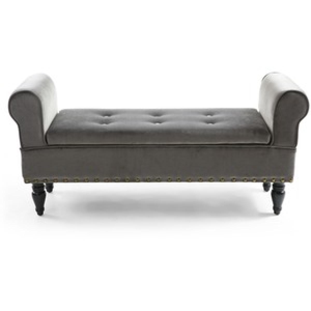 Downtown Storage Brushed Velvet Grey Ottoman - Grey – image 8