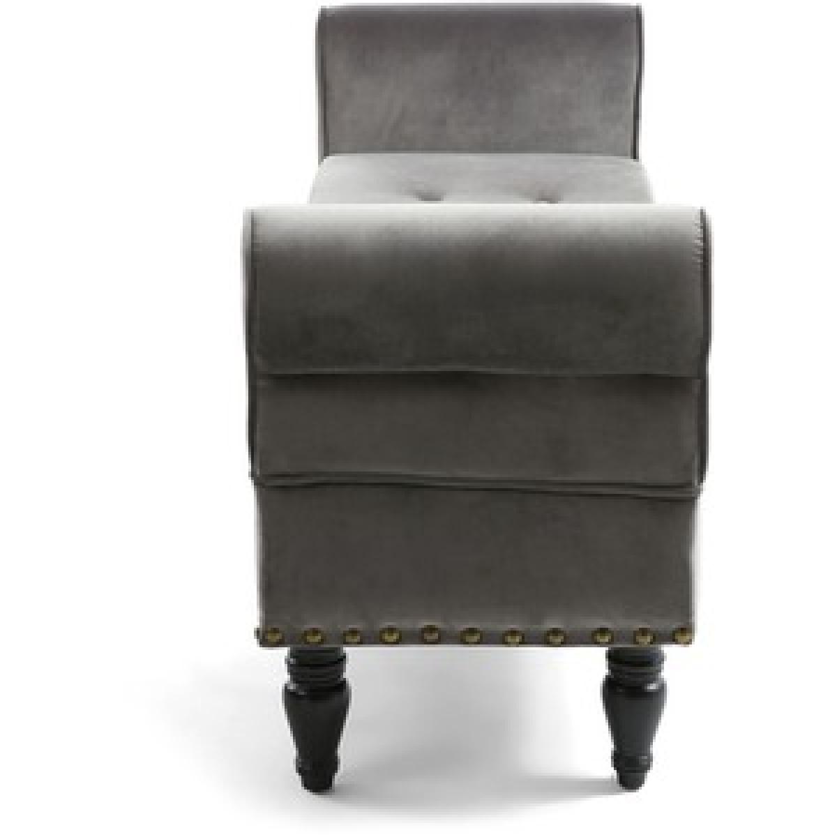 Downtown Storage Brushed Velvet Grey Ottoman - Grey – image 9