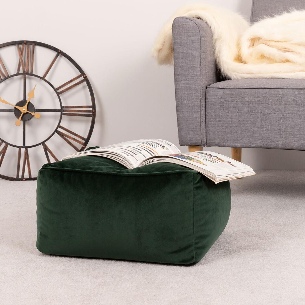 icon Velvet Footstool - Forest Green – image 2