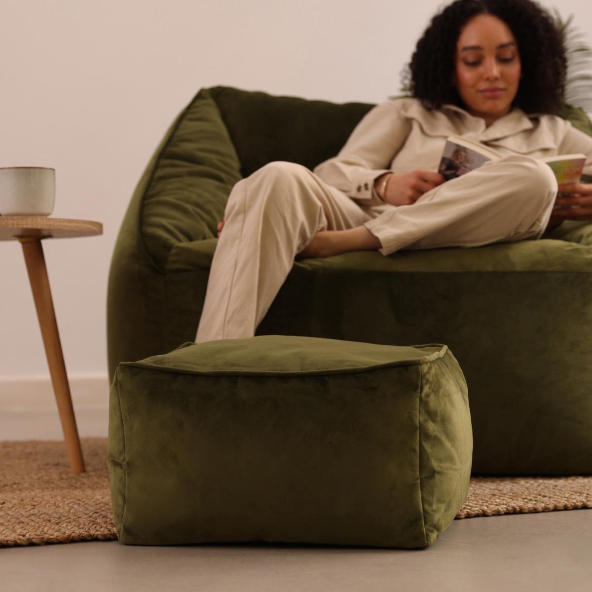 icon Velvet Footstool - Forest Green – image 12