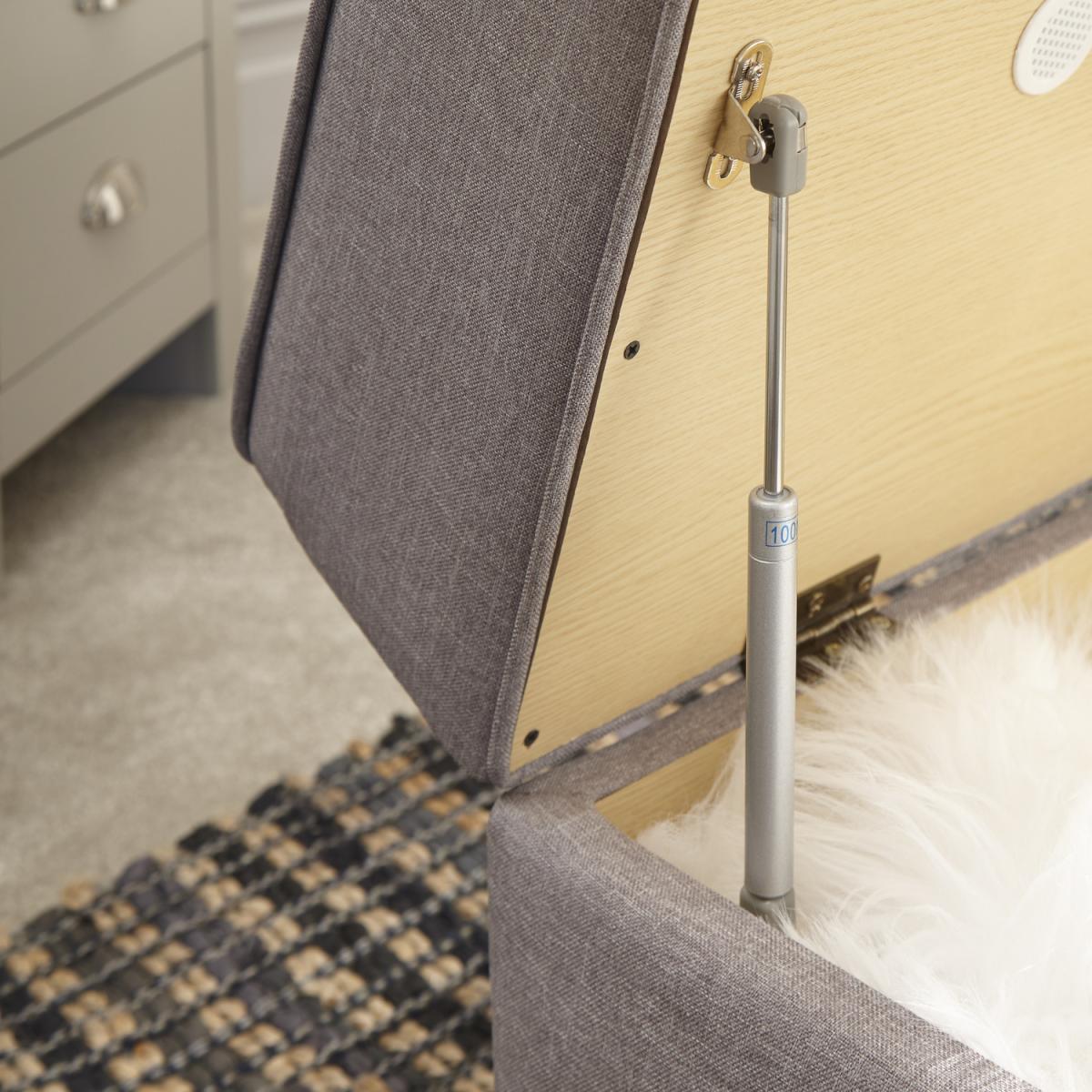 Dauphine Square Storage Footstool - Light Grey – image 3