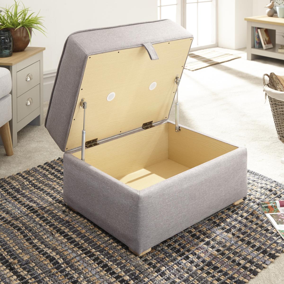 Dauphine Square Storage Footstool - Light Grey – image 7